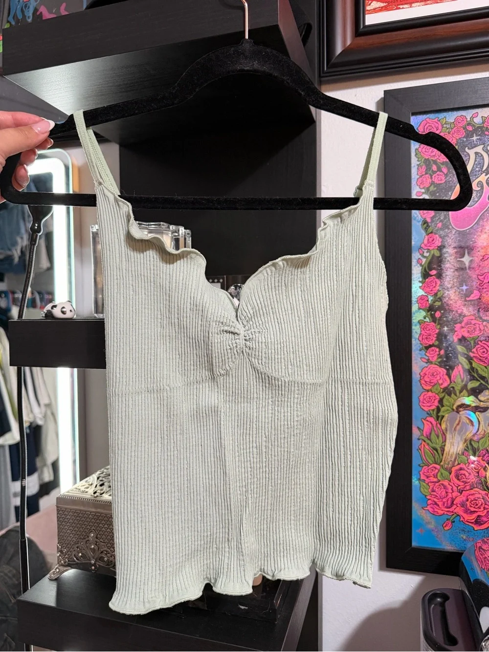 Free people mint green tank top